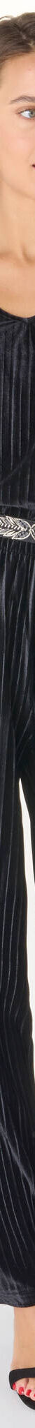 Pantalon large velours reliefé taille élastiquée (noir) Pantalon large velours reliefé taille élastiquée (noir)